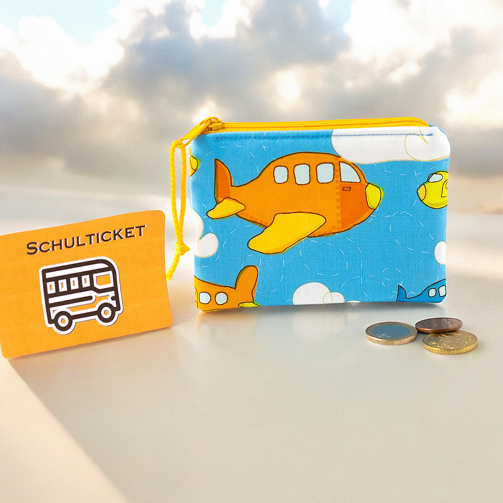 Geldbörse für Kinder mit Flugzeug