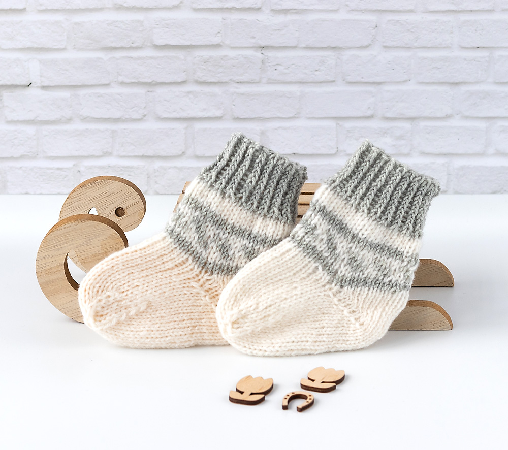 Babysocken weiß rosa grau