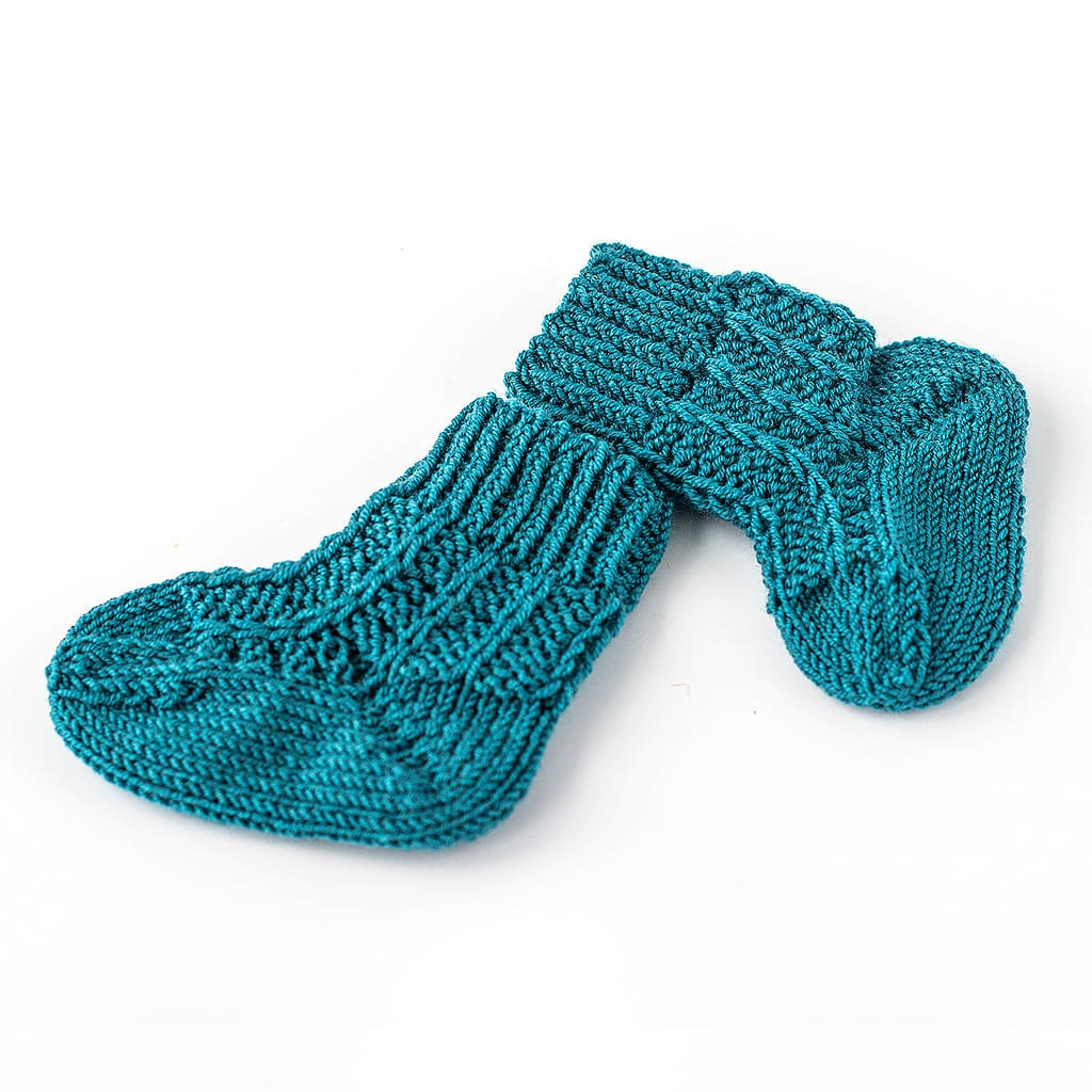 Babysocken petrolfarben