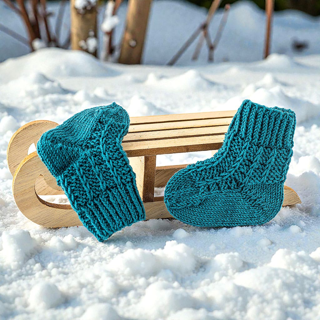 Babysocken Petrolfarben