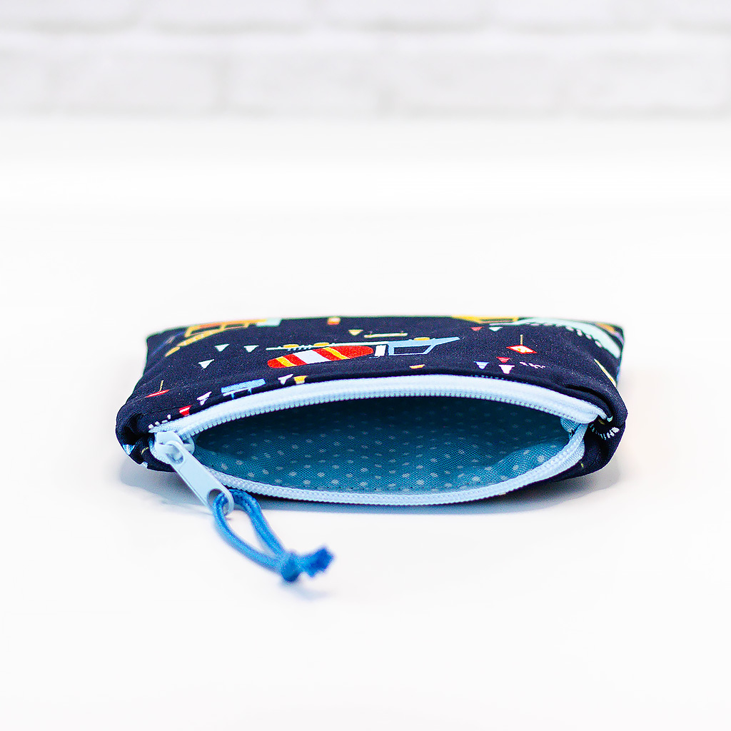 Geldbörse Baufahrzeugen dunkelblau innen