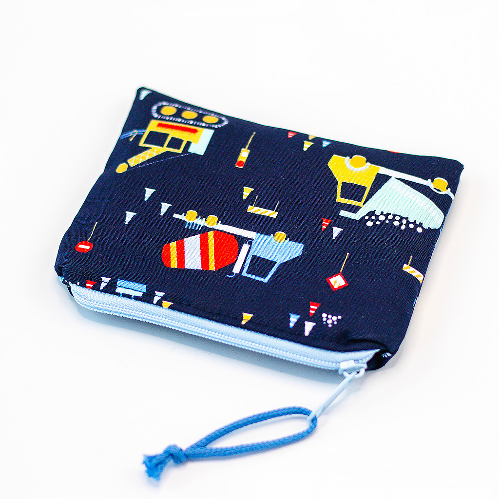 Geldbörse Baufahrzeugen dunkelblau