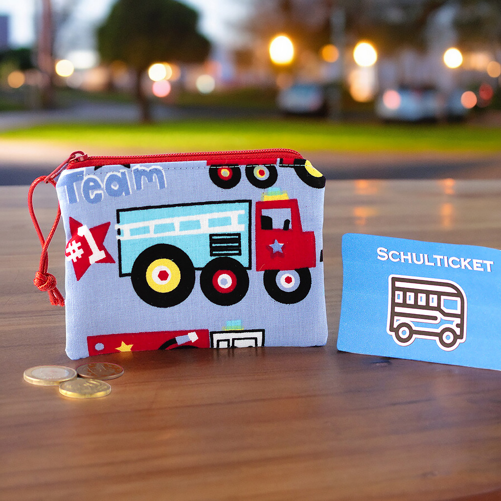 Geldbörse für Kinder mit Feuerwehrauto