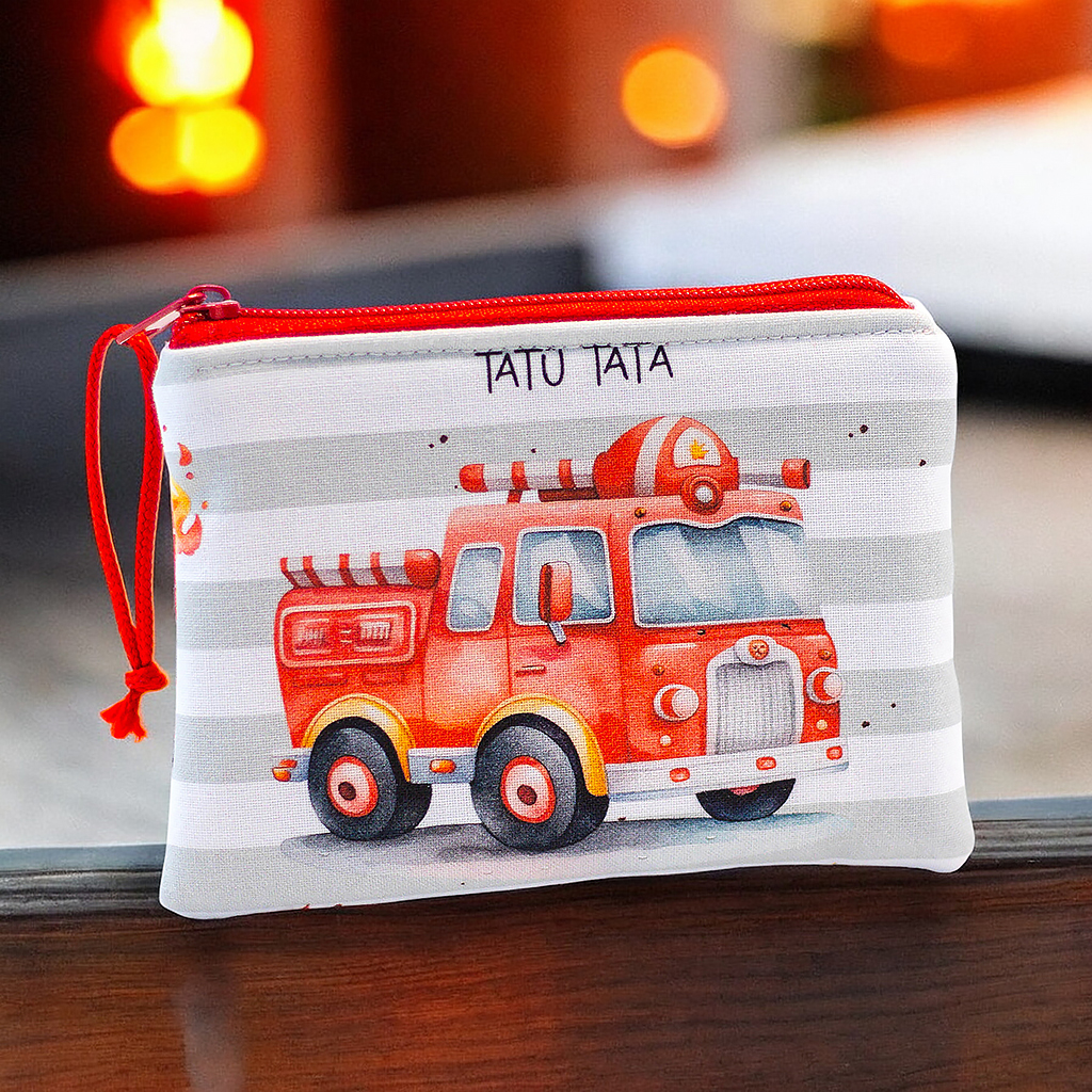 Geldbörse für Kinder mit Feuerwehr und Feuerwehrjungen