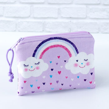 Geldbörse für Kinder Regenbogenwolken lila