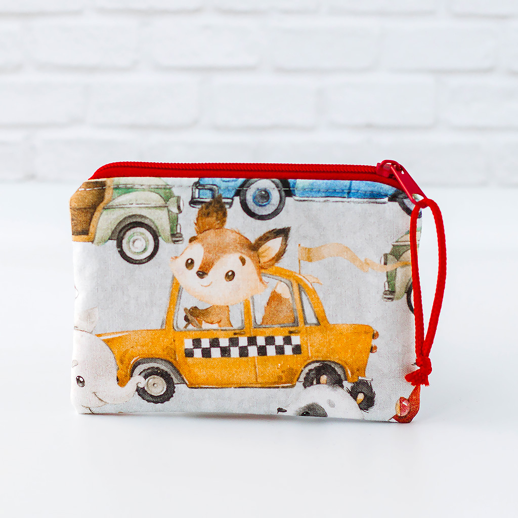 Geldbörse Tiere im Auto, rückseite