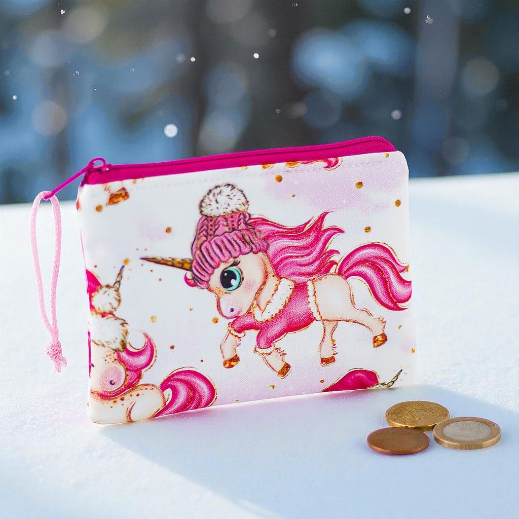 Geldbörse für Kinder mit Wintereinhorn