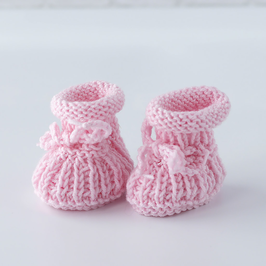 Puppenschuhe mit Rollrand in rosa