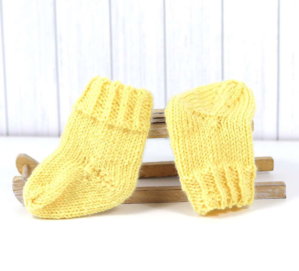 Puppensocken Wolle gelb