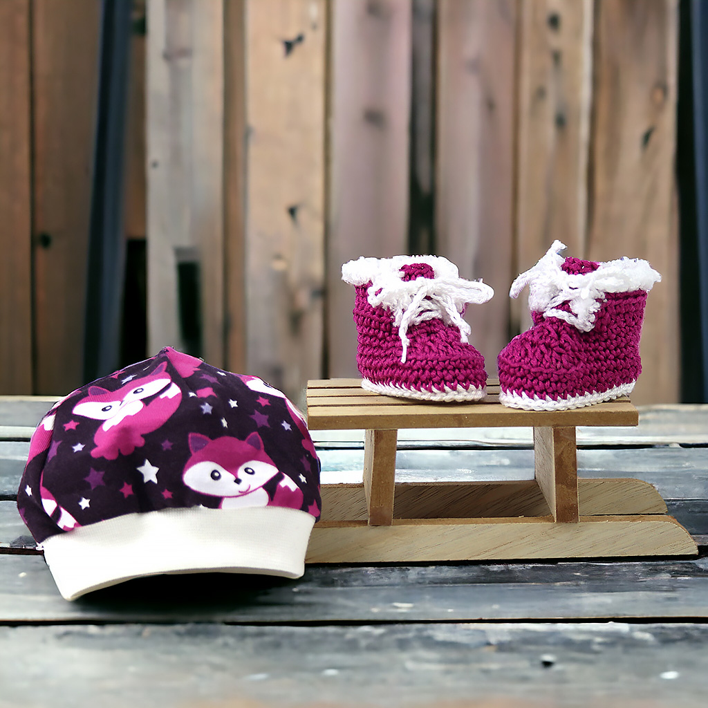 Puppenset Fuchs mit Mütze und Schuhen