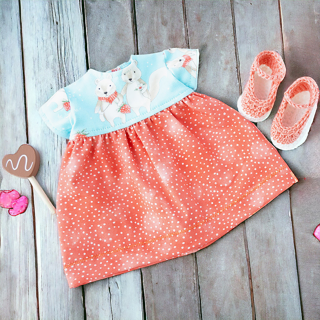 Puppenkleid mit Hasen