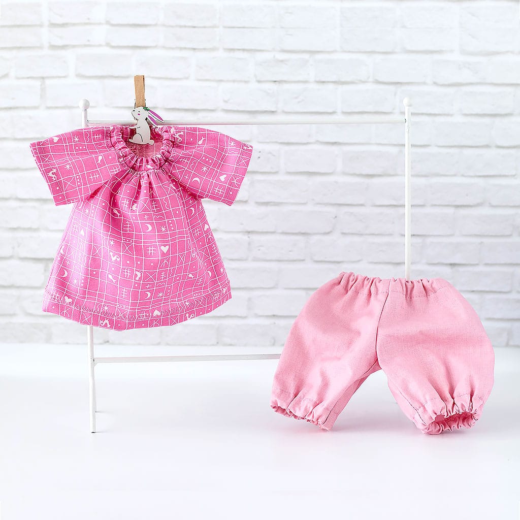 Puppenset Tunika Karomuster