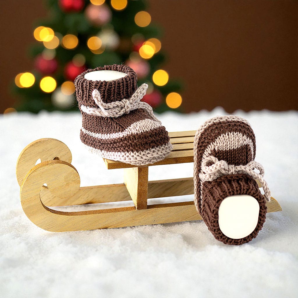 Babyschuhe in braun und natur
