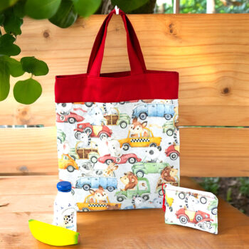 Kindergartenbeutel Tiere im Auto