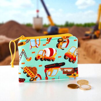 Geldbörse für Kinder mit lustigen Baufahrzeuge