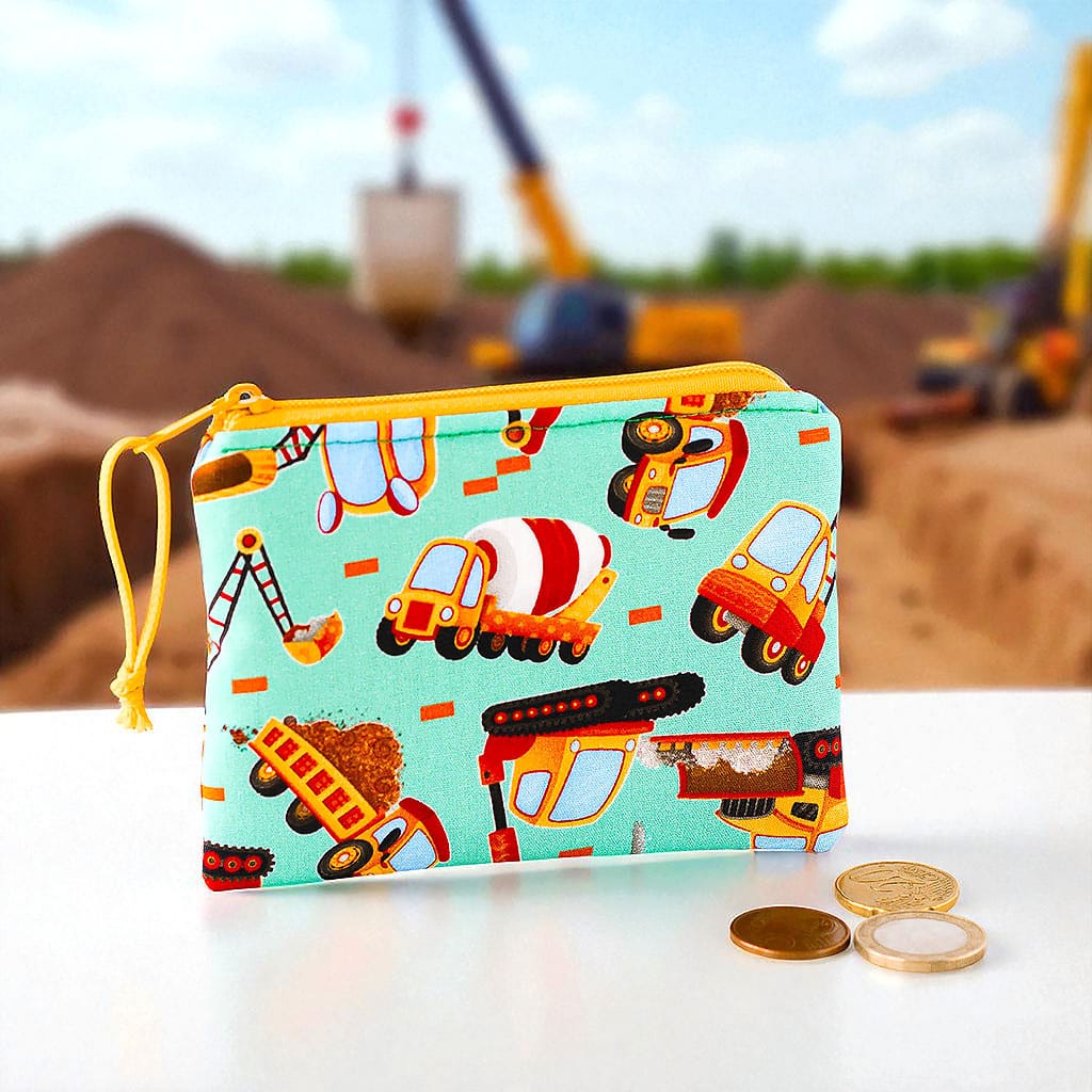 Geldbörse für Kinder mit lustigen Baufahrzeuge