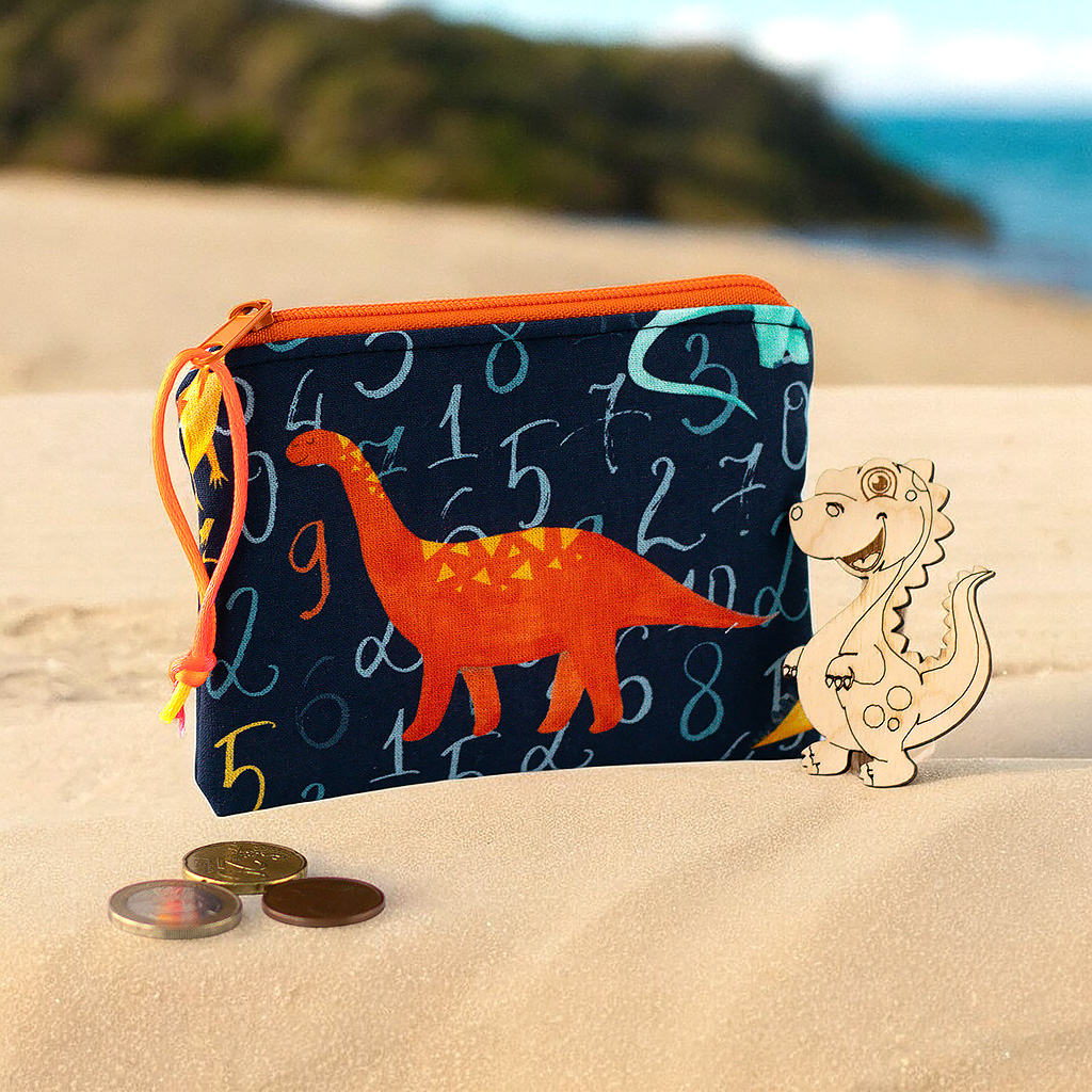 Geldbörse für Kinder mit Dino und Zahlen
