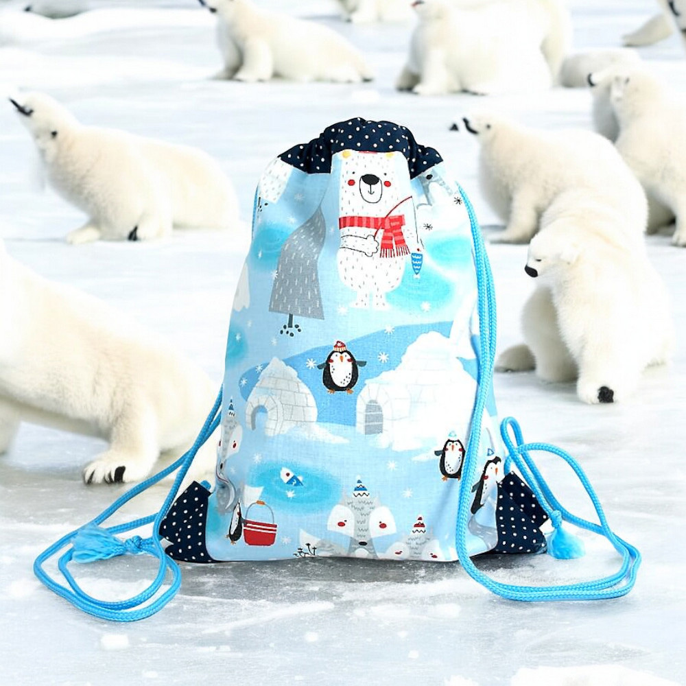 Turnbeutel Winterlandschaft mit Tieren