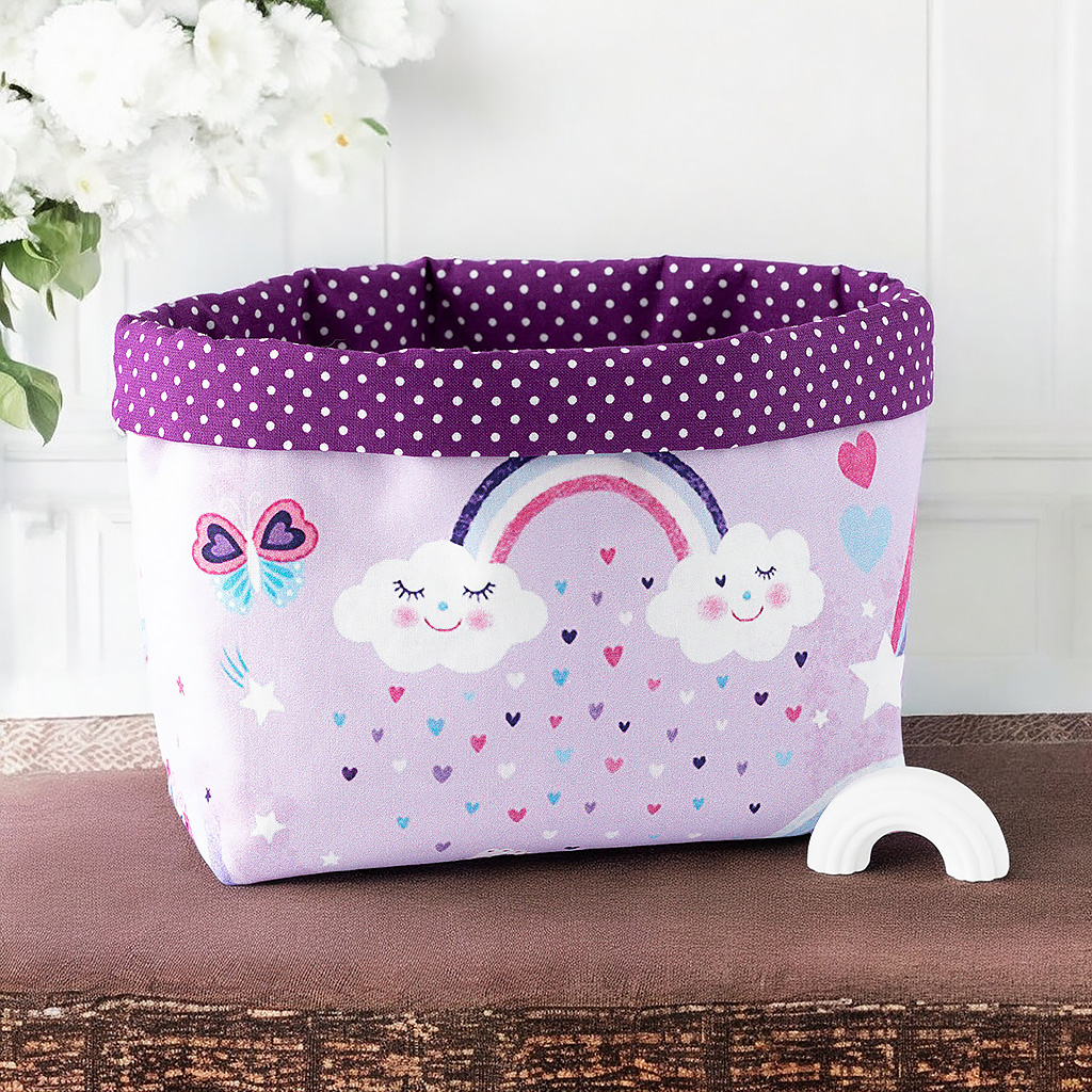 Utensilo mit Regenbogenwolken in lila