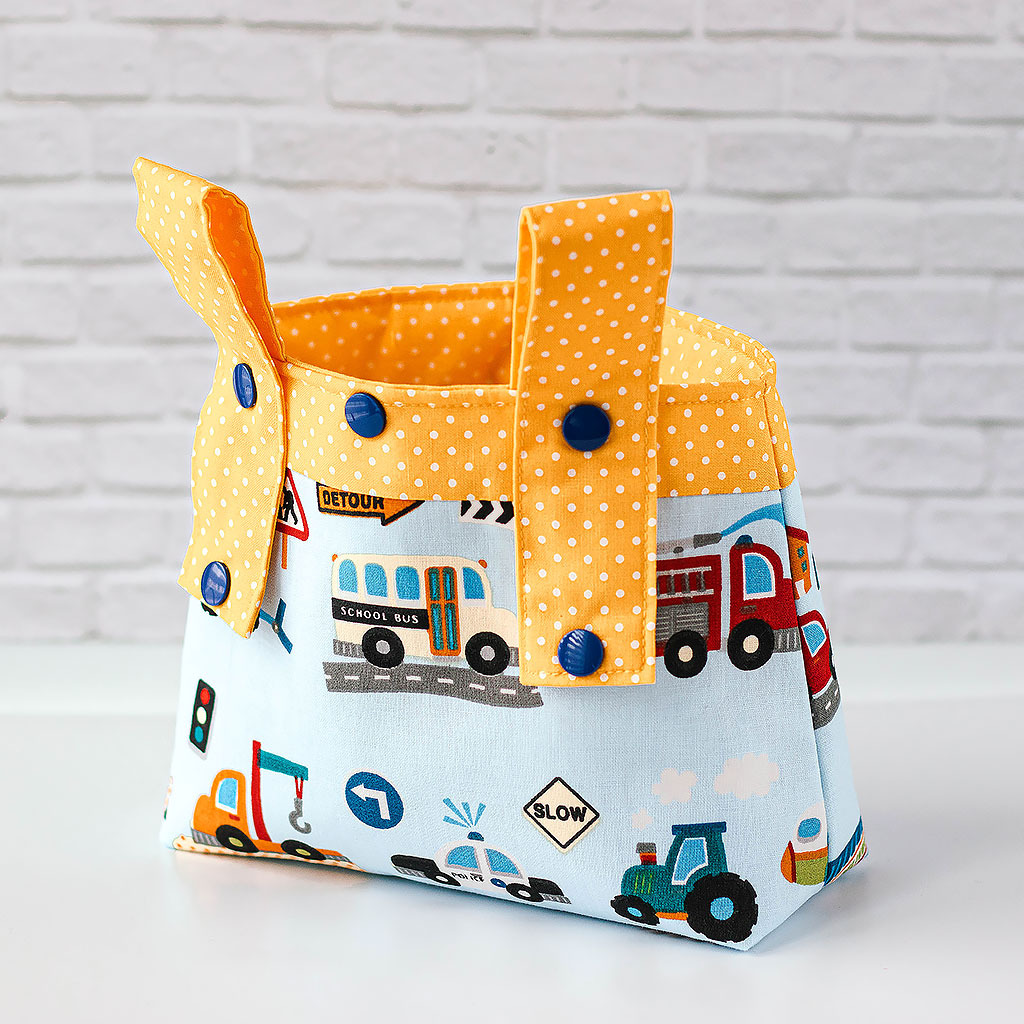 Lenkertasche für Kinder mit Autos Rückseite