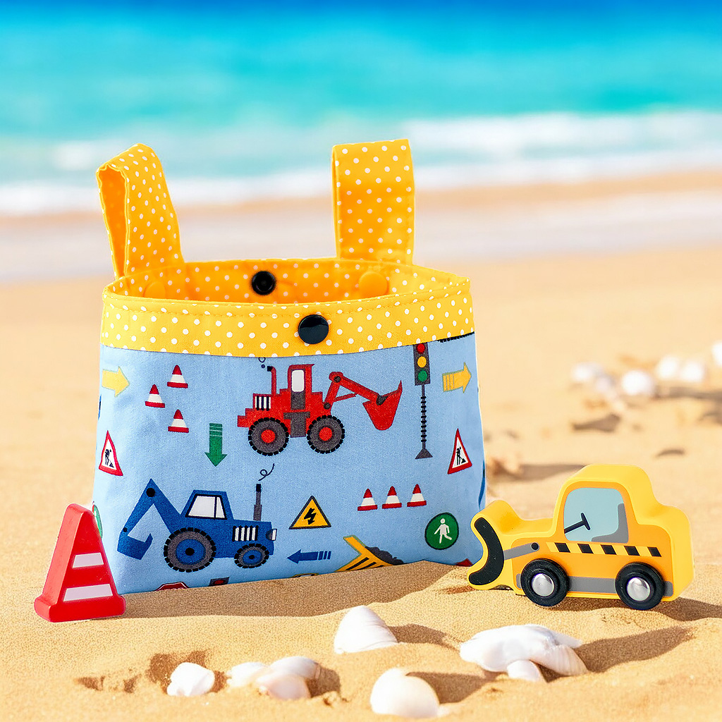 Lenkertasche für Kinder mit Baufahrzeugen in Blau von Barun-Kids