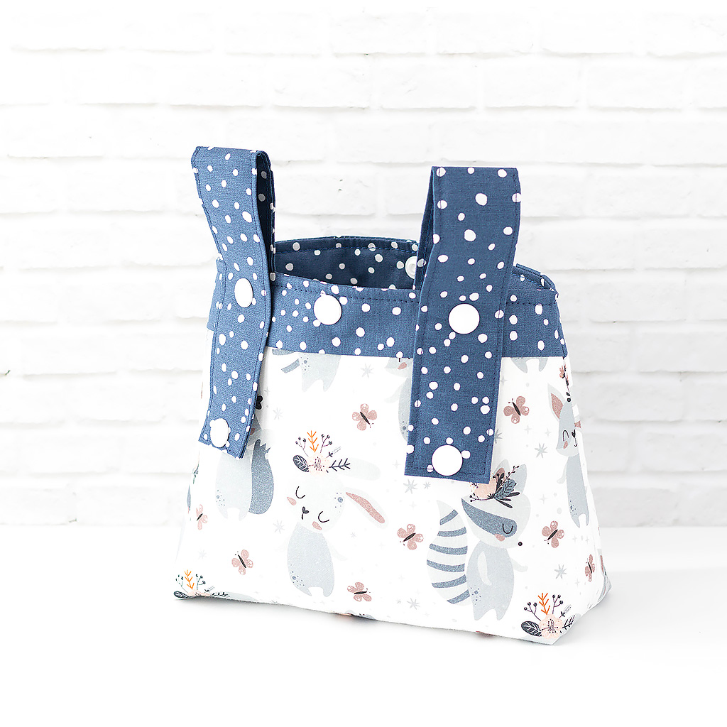 Lenkertasche für Kinder mit Hase und Katze, Rückseite