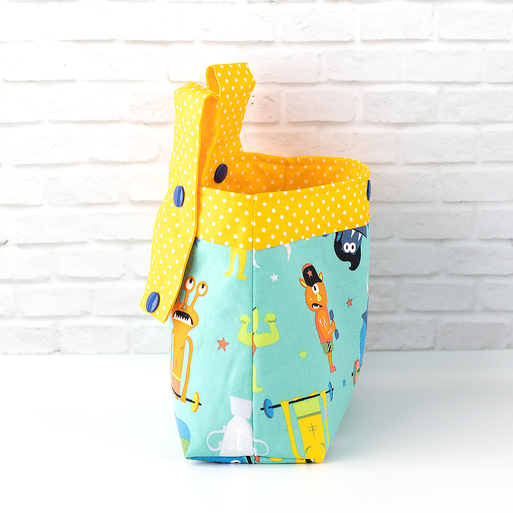 Lenkertasche für Kinder mit Monstern, seitlich