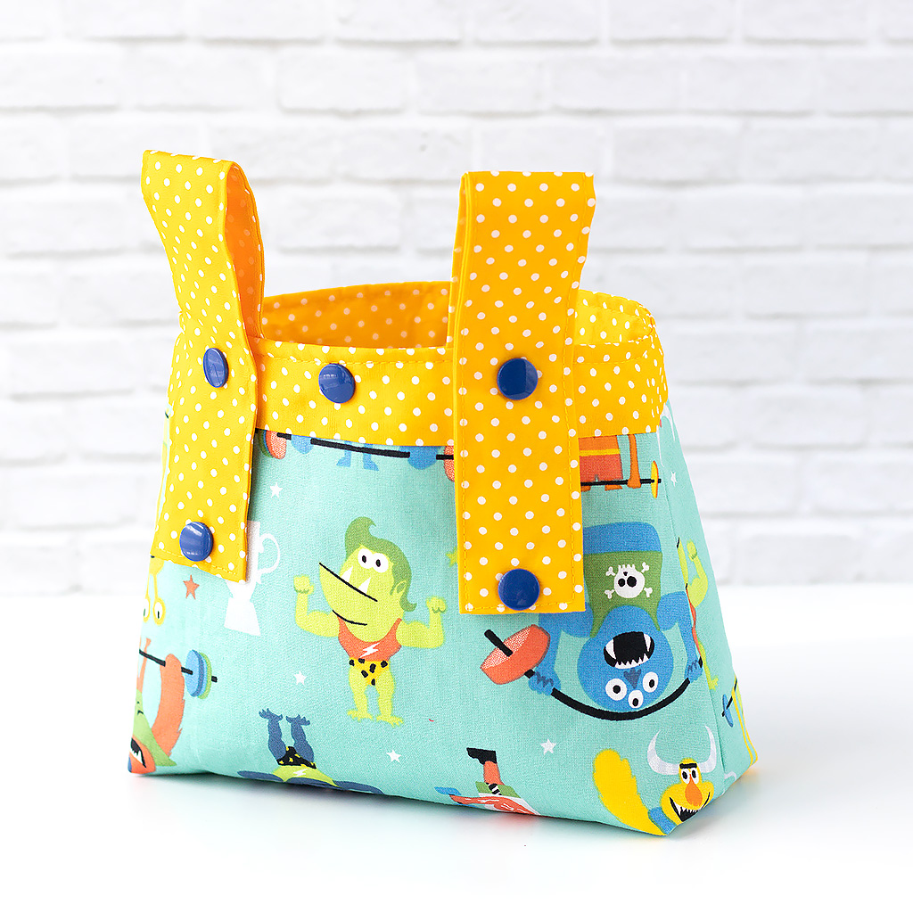 Lenkertasche für Kinder mit Monstern, Rückseite