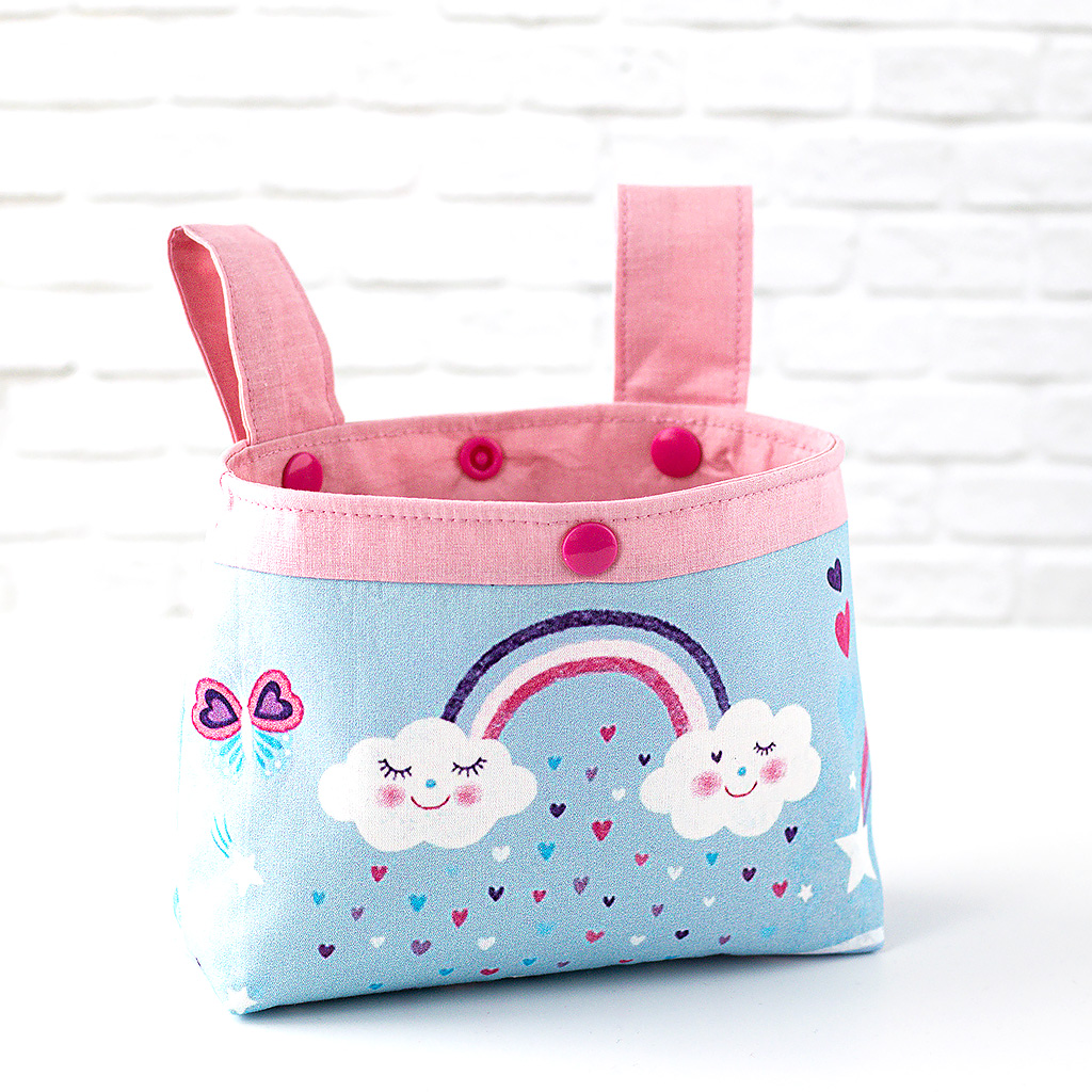 Lenkertasche Regenbogenwolken blau, klein