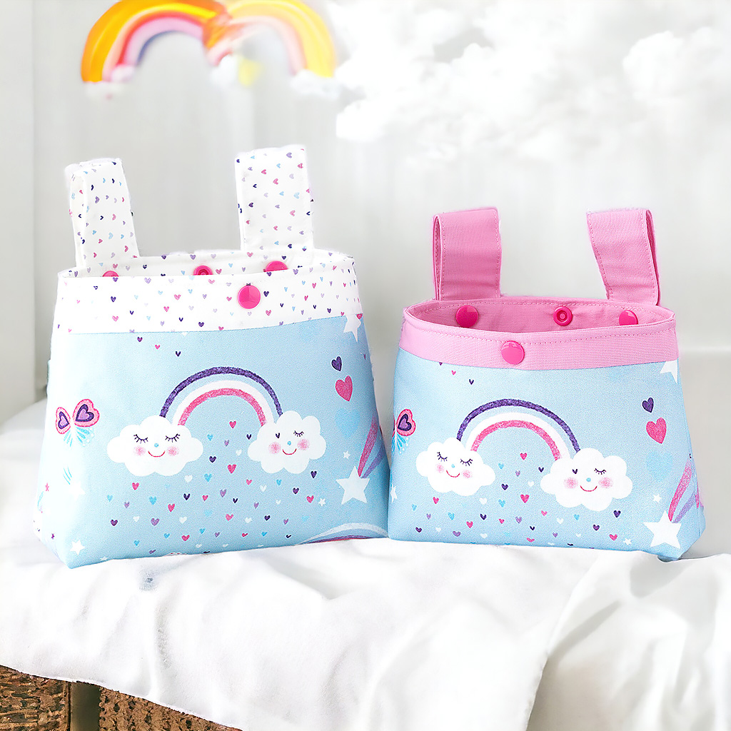 Lenkertasche für Kinder mit Regenbogenwolken blau von Barun-Kids