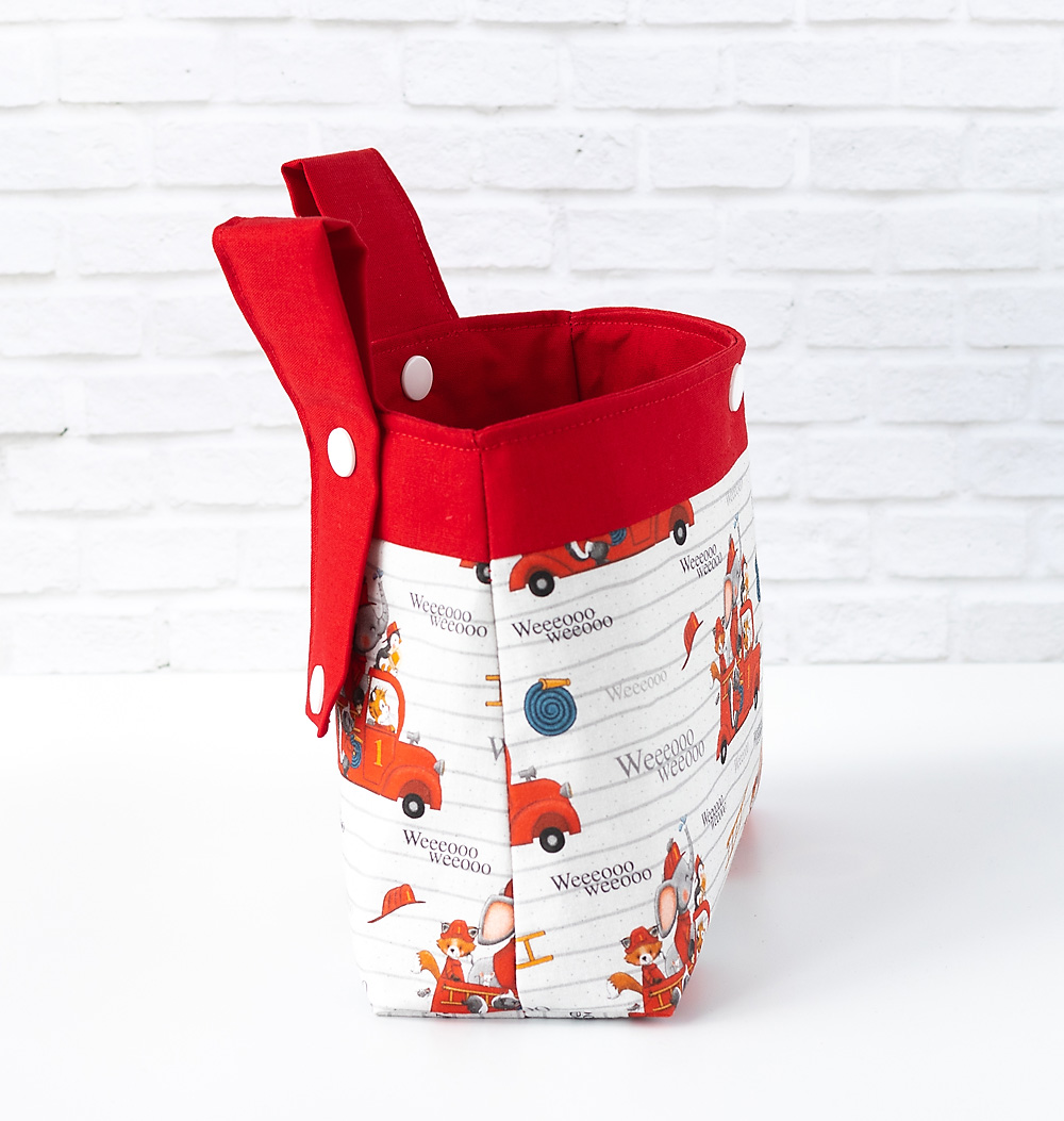 Lenkertasche für Kinder mit Tierfeuerwehr. seitlich