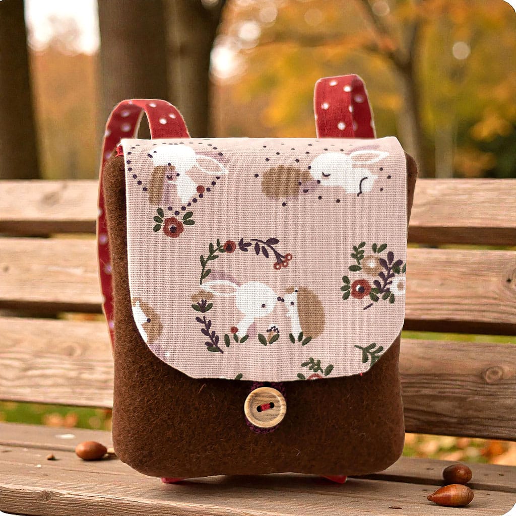 Puppenrucksack Hase und Igel für Waldorfpuppen von Barun-Kids