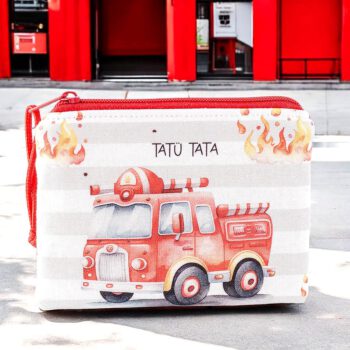 Geldbörse für Kinder mit Feuerwehr und Feuerwehrjungen