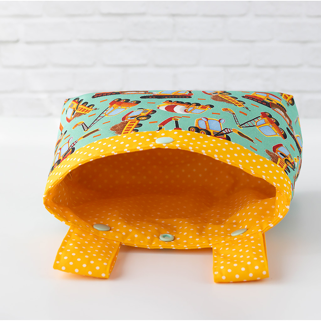 Lenkertasche mit lustigen Baufahrzeugen, innen