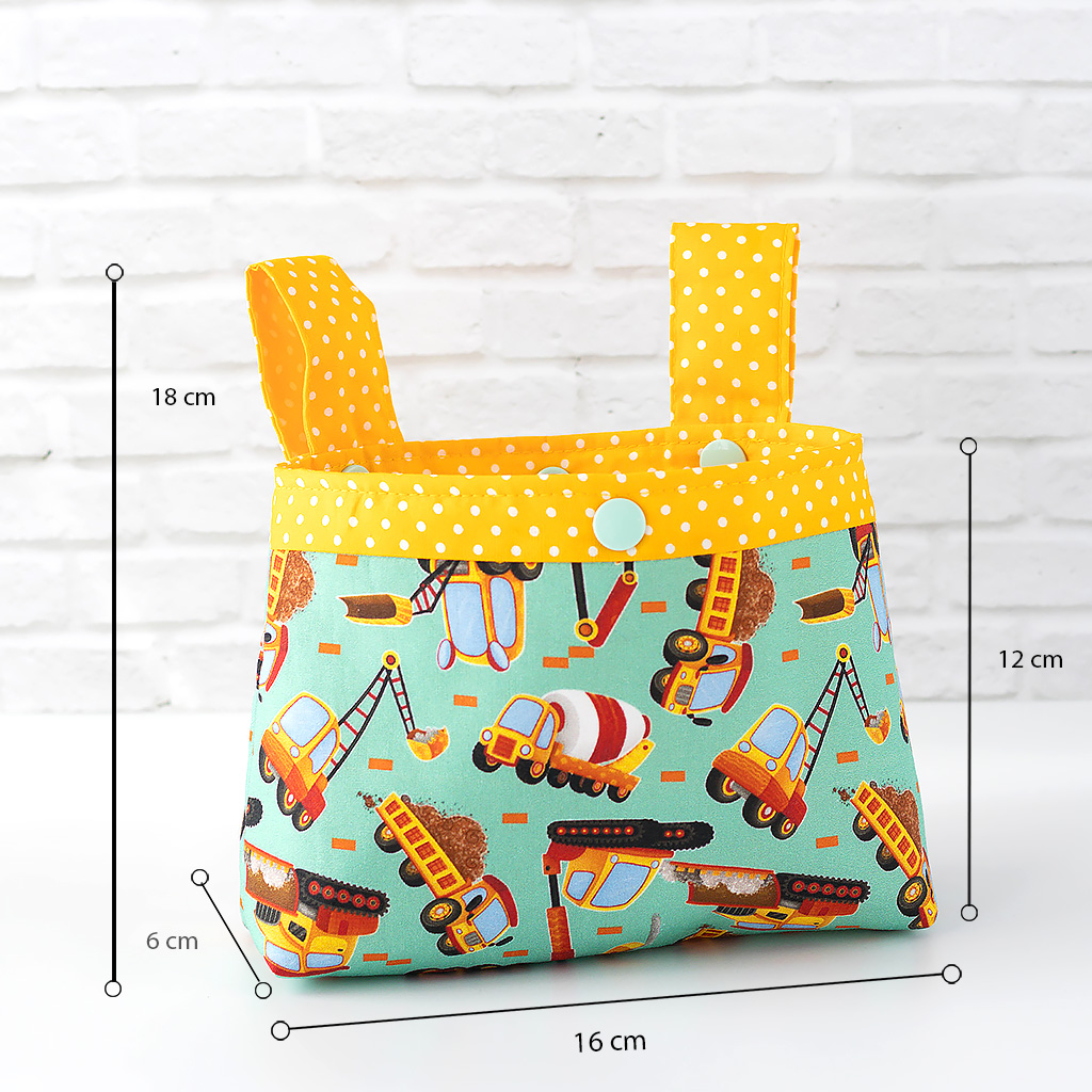 Lenkertasche mit lustigen Baufahrzeugen, klein Maße