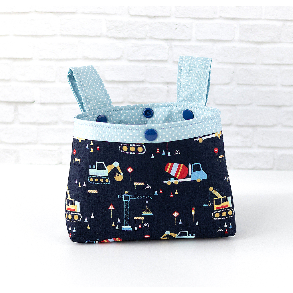 Lenkertasche Kinder Baufahrzeuge dunkelblau