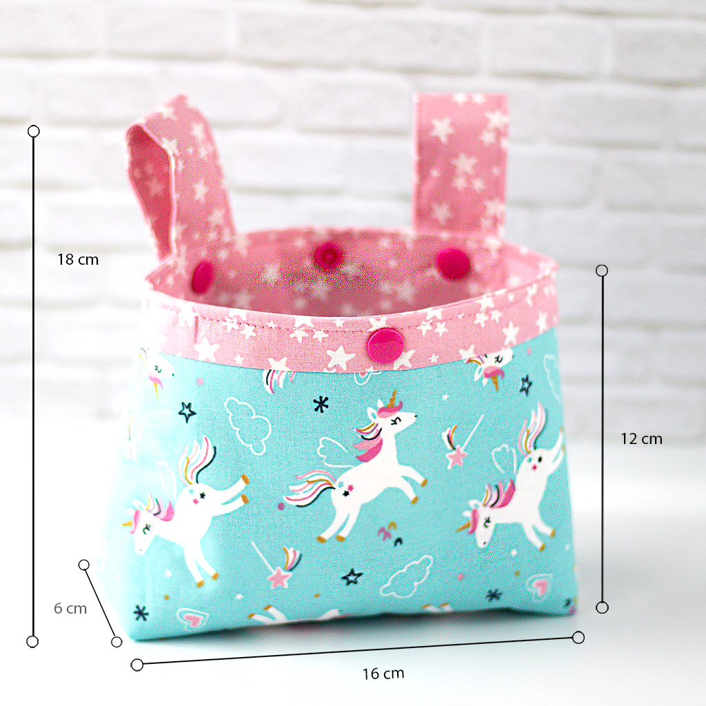 Lenkertasche Kinder mit Einhorn mint, klein Maße