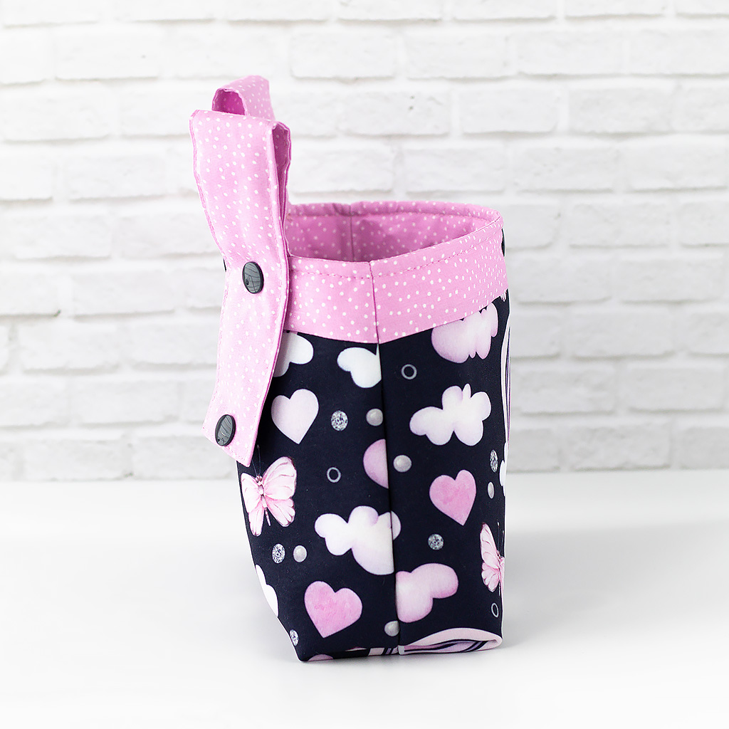 Lenkertasche mit Regenbogen und Schmetterlingen, seitlich