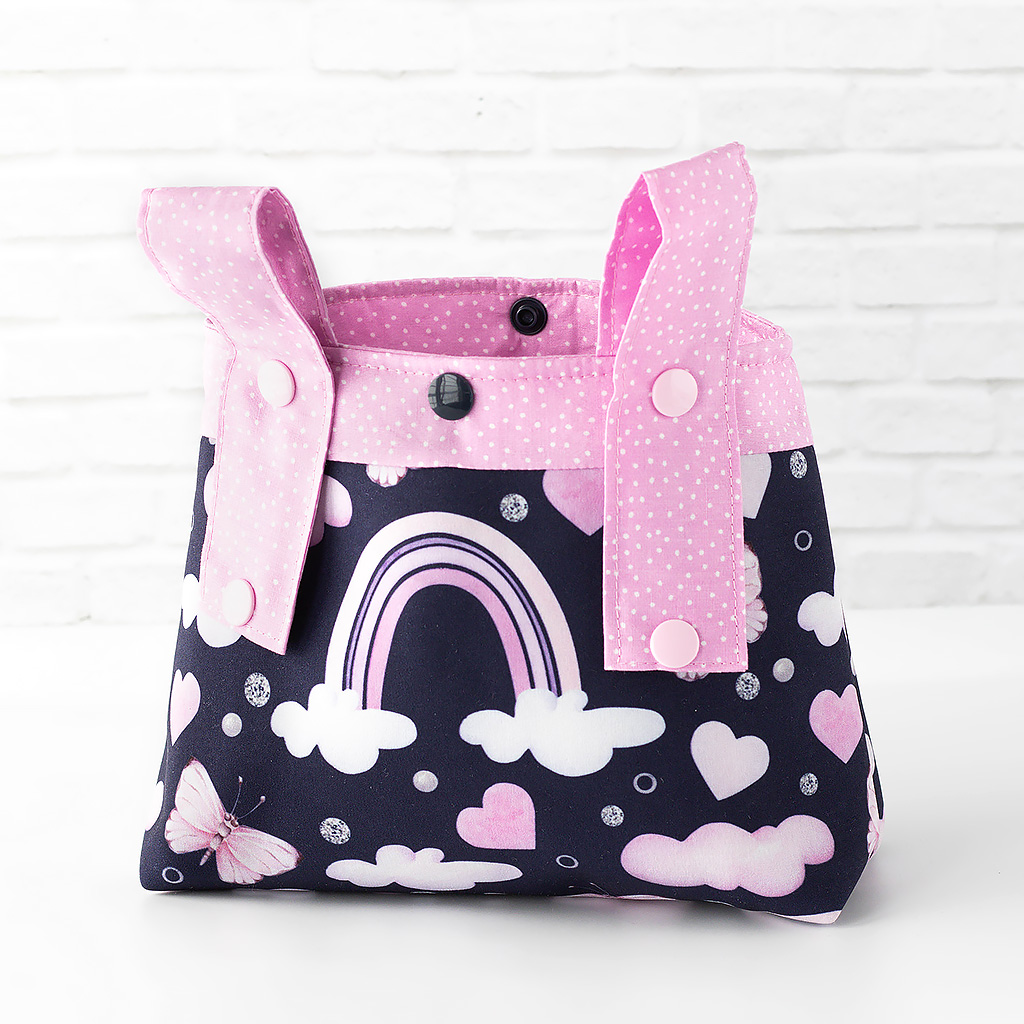 Lenkertasche mit Regenbogen und Schmetterlingen, rückseite