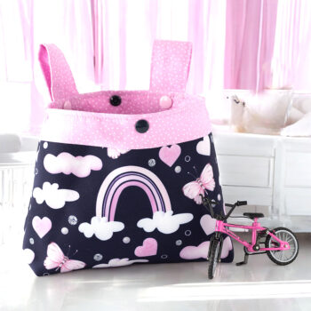 Lenkertasche mit Regenbogen und Schmetterlingen