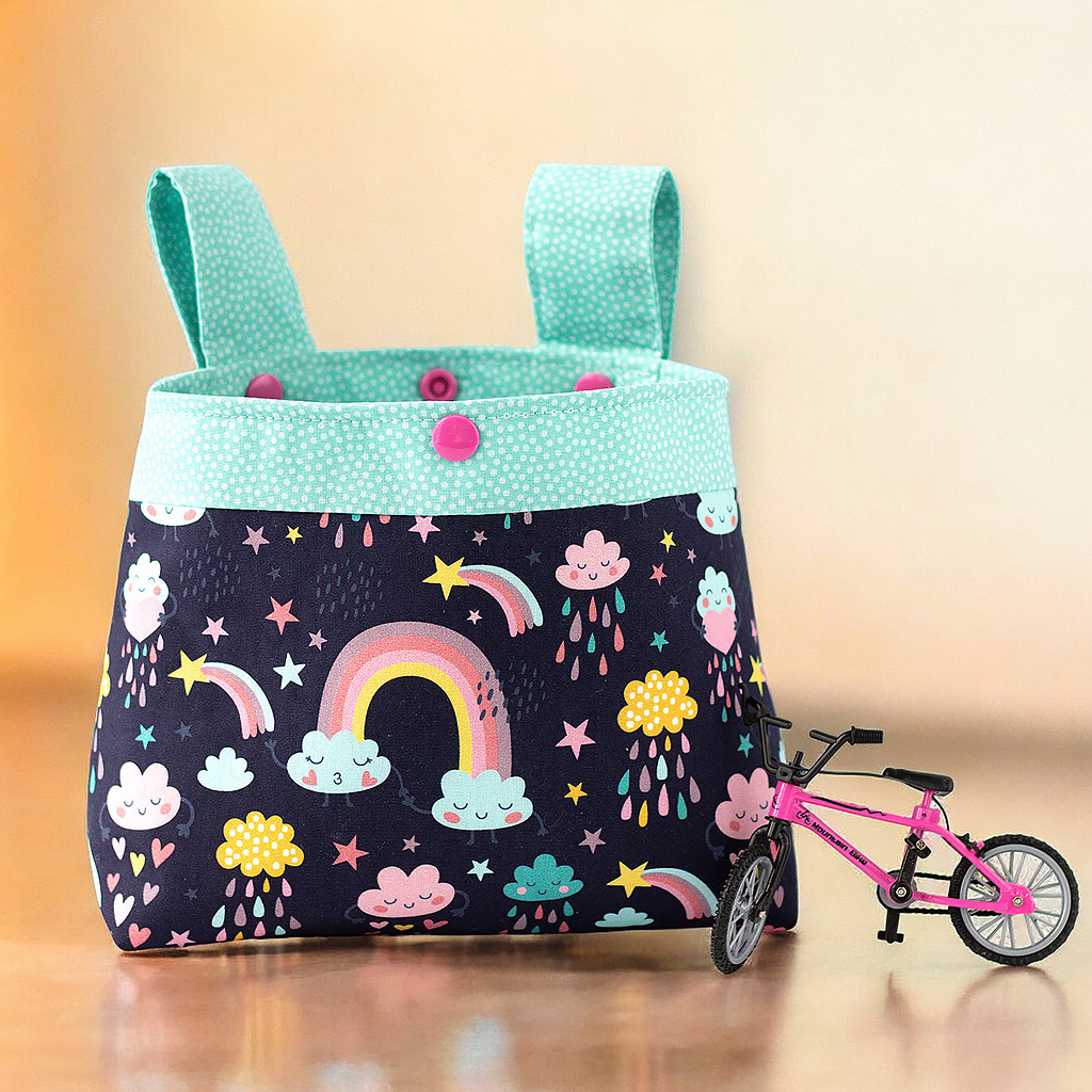 Lenkertasche mit Regenbogen bunten Regen von Barun-Kids