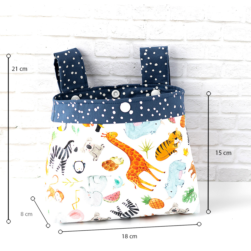 Lenkertasche mit Wildtieren groß Maße