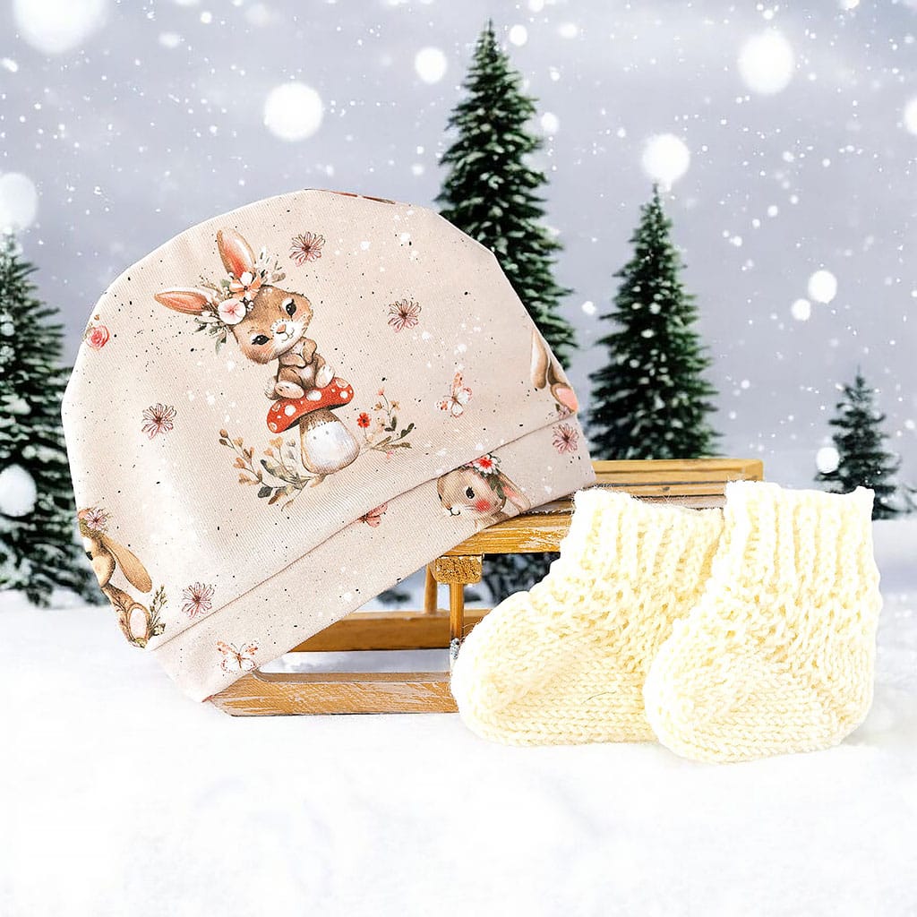 Puppenset Hase mit Mütze und Socken für Babypuppe 43 cm von Barun-Kids
