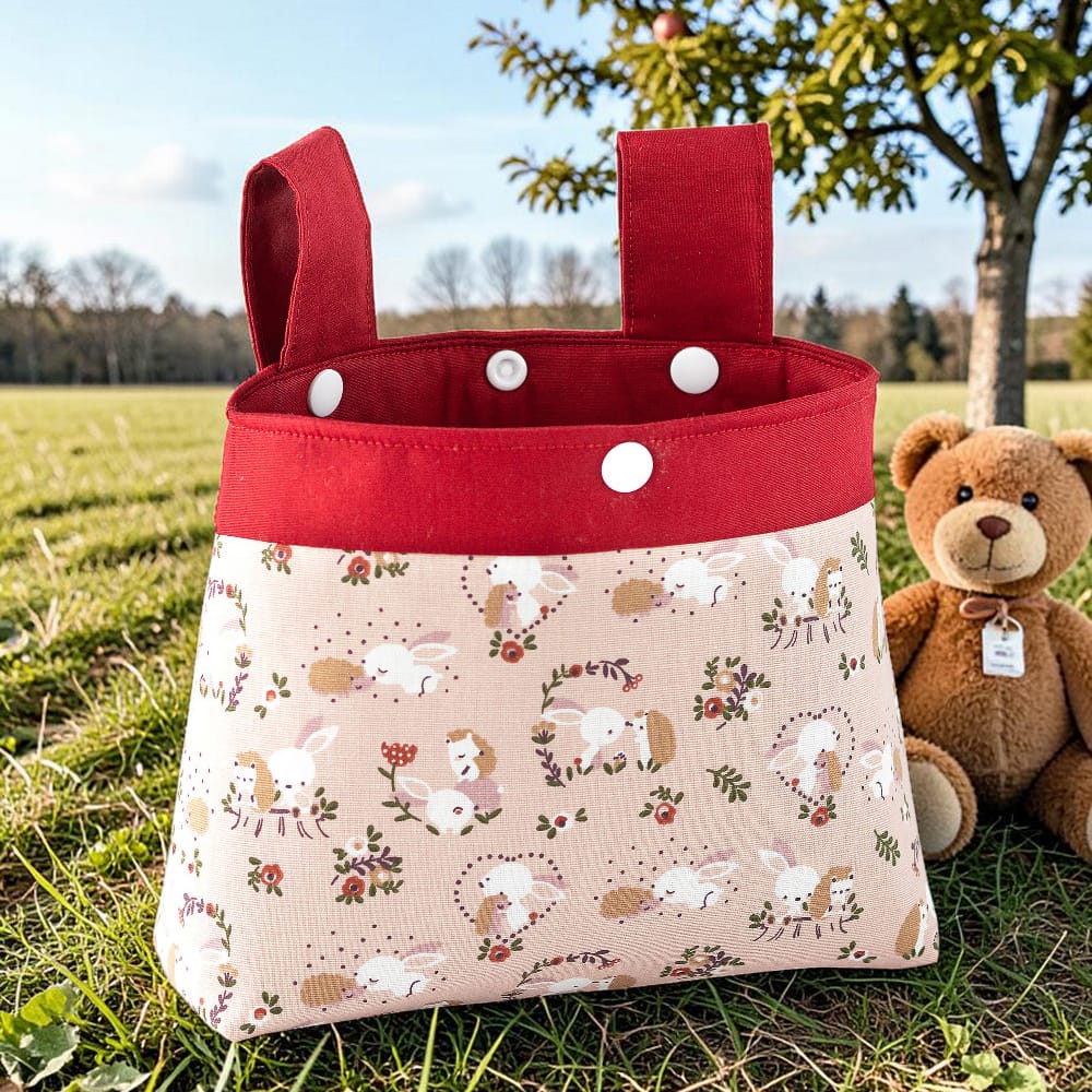 Lenkertasche für Kinder mit Hasen und Igeln für Fahrrad, Laufrad und Roller