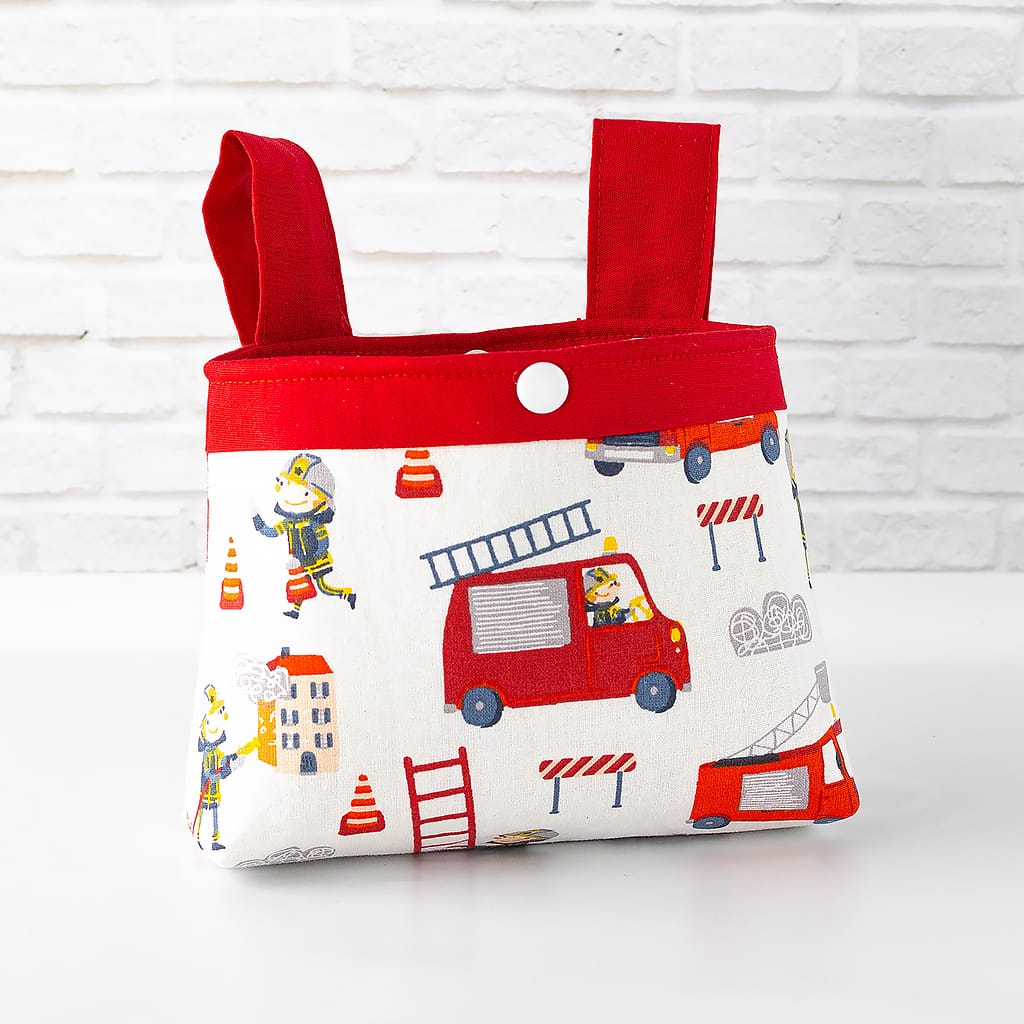 Kleine Lenkertasche für Kinderfahrräder mit Feuerwehrmännern und Leitern